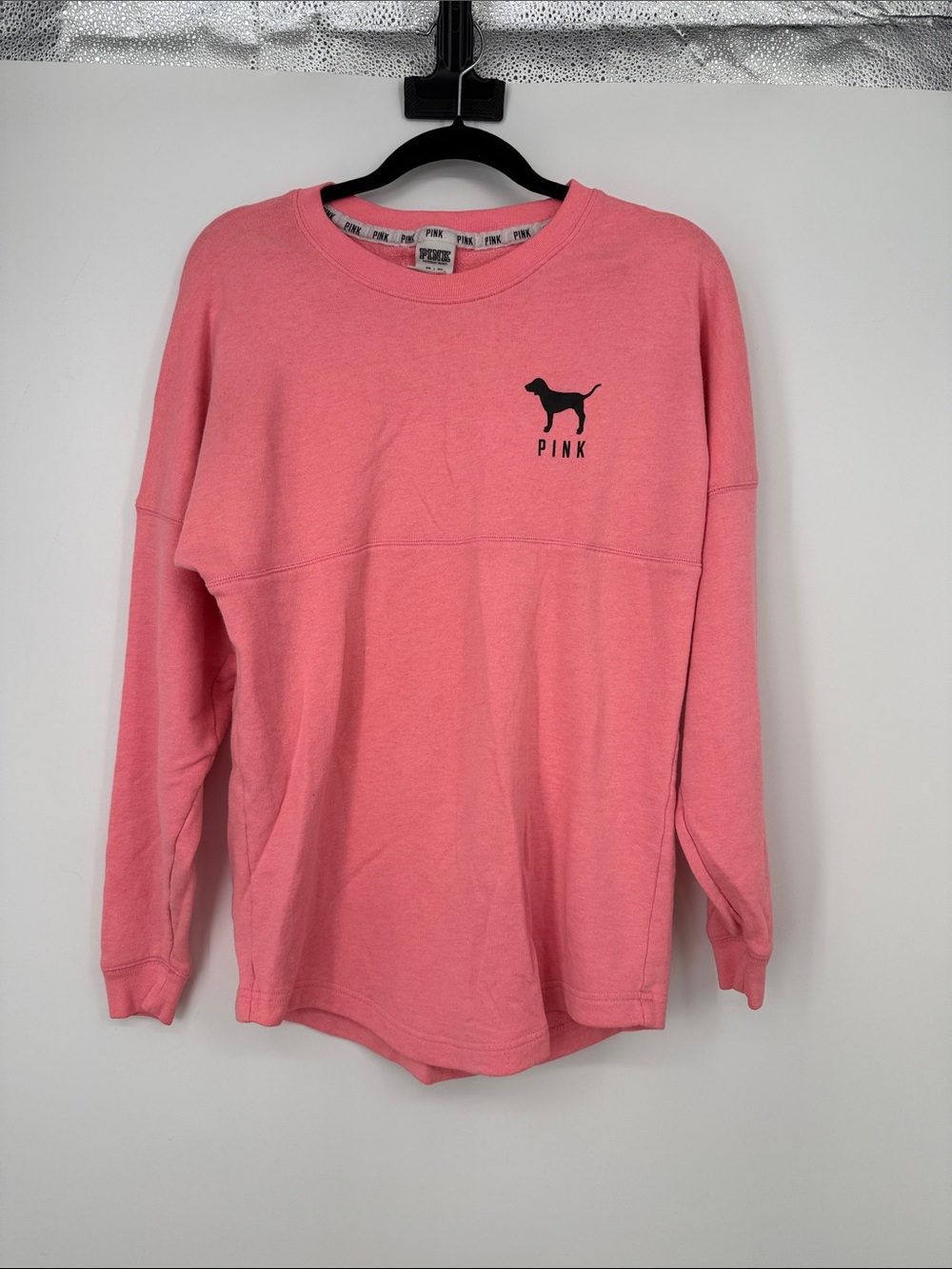 VS Pink Oversized pullover sweatshirt coral size XS